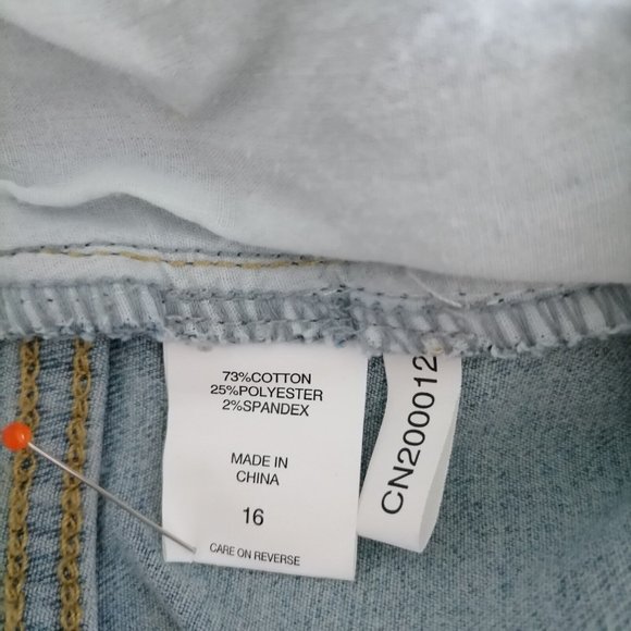 New York & Company Womens Navy Blue Paint Splattered Denim Skinny Jeans Size 16 - Picture 6 of 7